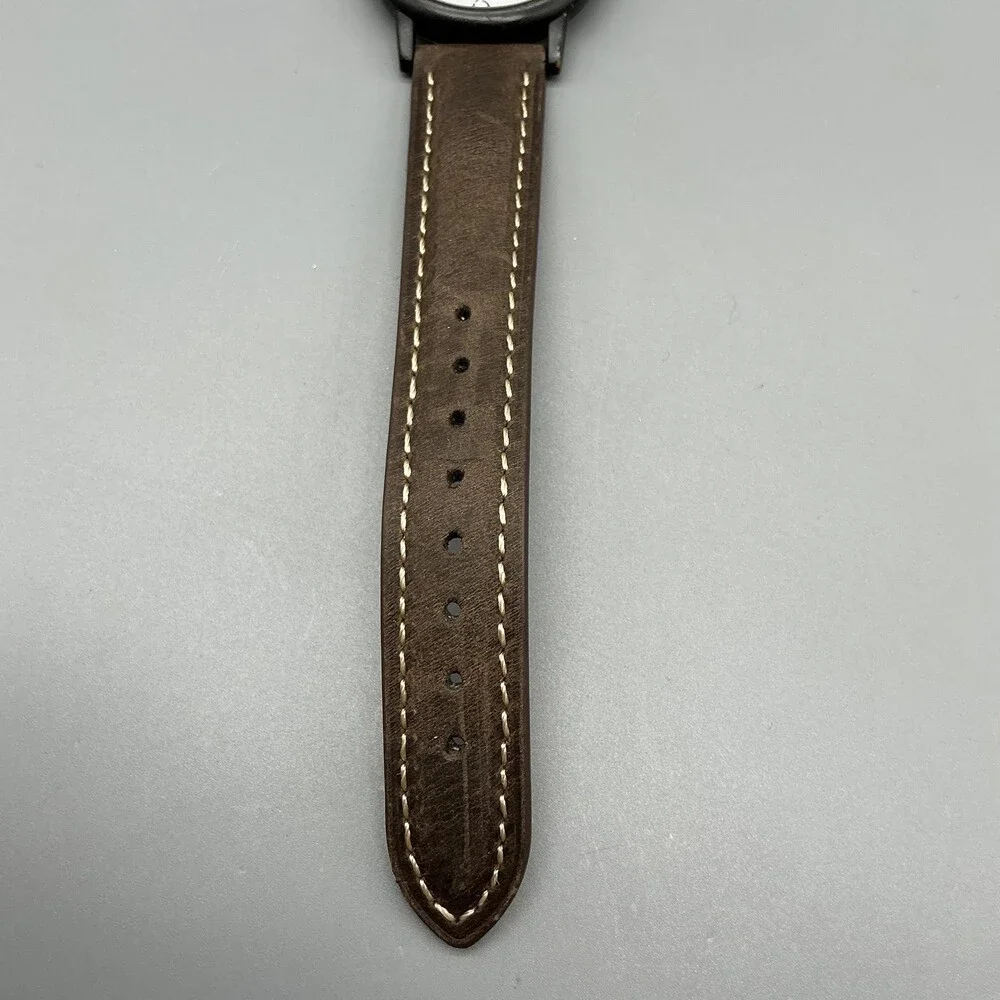 Bulova Frank Lloyd Mens Watch 35mm Black Case Leather Strap New Battery
